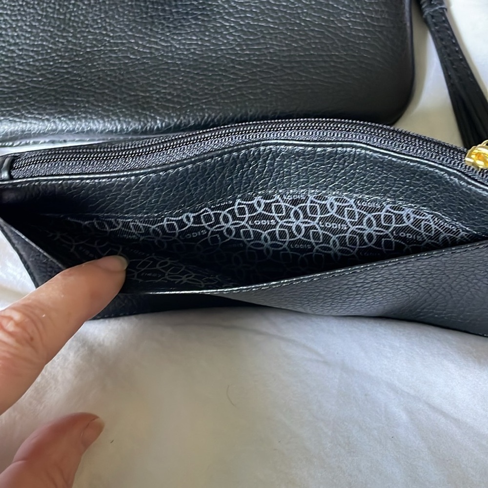 Lodis |Black|Olivia|Leather |Pebbled|Wristlet|Removable Card Stacker Insert|NWOT - Picture 7 of 16
